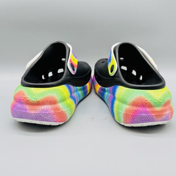 Crocs Shoes Womens 7 Platform Rainbow Tie Dye Classic Bae Clog Foam Slip On - Picture 8 of 12
